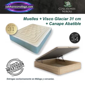 Colchones Muelles Ensacados Viscoinstant Glaciar 31 cm con Canape Abatible Reforzado