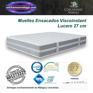 colchones muelles ensacados viscoinstant lucero 27 cm con firmeza suave media y muelles independientes