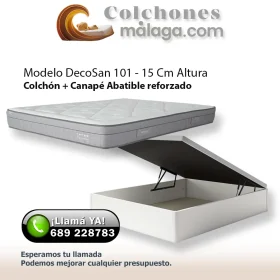 Colchones hr marbella 15 cm + canapé abatible reforzado