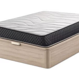 Pack Marbella 15 cm con canapé abatible Cambrian color madera Neroli - Colchones Málaga con montaje incluido