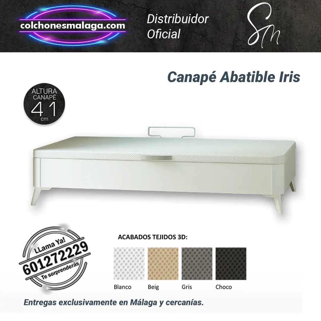 canape abatible iris 2 Canapé Abatible Iris en color Cambrian, con patas metálicas de 12 cm