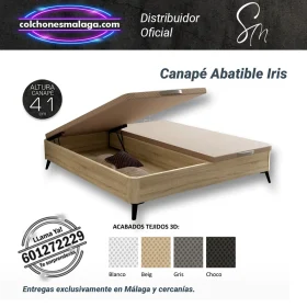 Canapé Abatible Iris en color Cambrian, con patas metálicas de 12 cm