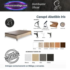 Canapé Abatible Iris en color Cambrian, con patas metálicas de 12 cm
