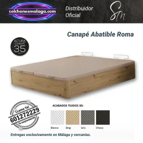 Canapé Abatible Roma con diseño clásico y amplia capacidad de almacenamiento