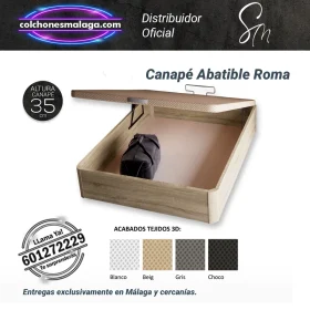 Canapé Abatible Roma con diseño clásico y amplia capacidad de almacenamiento