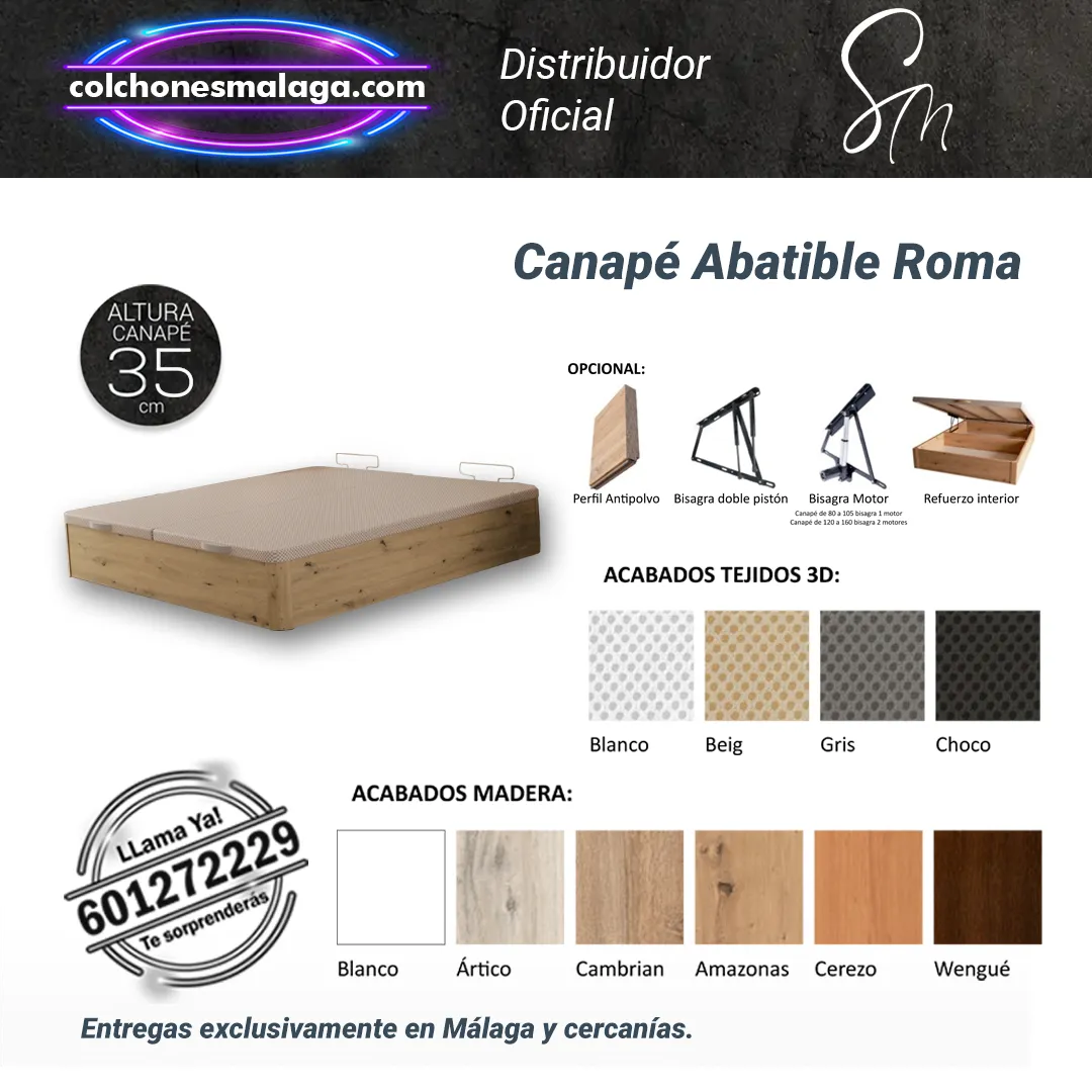 canape abatible roma detalles Canapé Abatible Roma con diseño clásico y amplia capacidad de almacenamiento