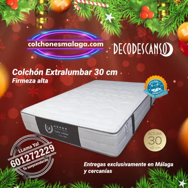 Colchon Extralumbar 30 cm Decodescanso firmeza alta