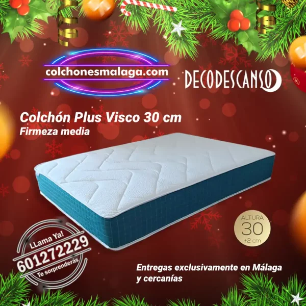 Colchones PlusVisco con núcleo 25K, gel pure y tejido strech. Perfecto para un descanso sereno y reparador. ¡Compra ahora!
