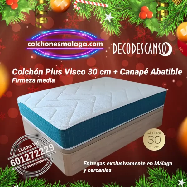 Colchones Viscoelasticos PlusVisco con Canape Abatible Oro 30 cm