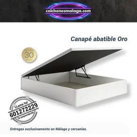 Canapé Abatible Oro con tapa reforzada en color beig, ideal para almacenamiento eficiente y diseño moderno.