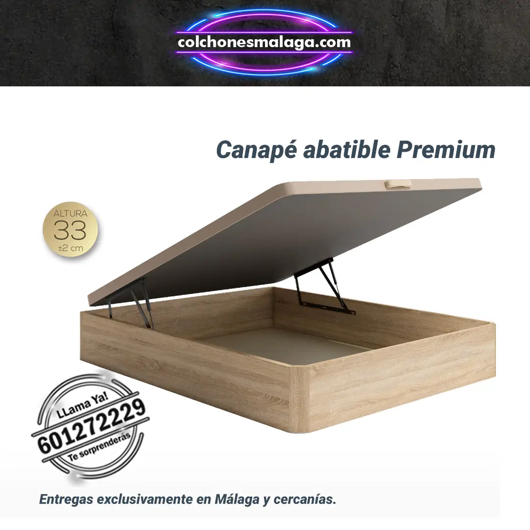 canape abatible premium abierto Canape Abatible Premium con apertura frontal y diseño moderno.