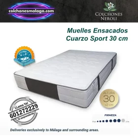 colchones muelles ensacados cuarzo sport 30 cm con firmeza extra alta confortable, recomendado para deportistas