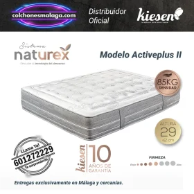 Colchones de muelles inyectados Activeplus II Kiesen - 29 cm con doble capa Viscosoft y firmeza alta.