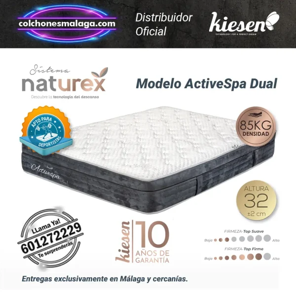 Colchones de Muelles Inyectados ActiveSpa Dual - 32 cm con tecnología Naturex.