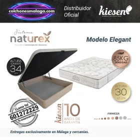 Colchon de muelles Elegant Kiesen con canape abatible de 30 cm de altura