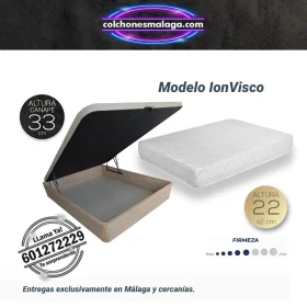 Pack colchon Ion Visco y canape abatible Oro
