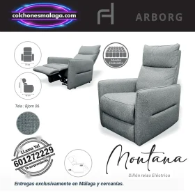 Sillon Relax Electrico Montana con muelles ensacados y ajuste electrico, ideal para un descanso reparador.