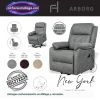 Sillon New York Power Lift 1 Motor reclinable con mando USB y asiento con muelles ensacados, disponible en Málaga.
