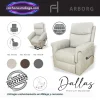 Sillon Relax Power Lift Dallas con Muelles Ensacados y Mando USB muelles ensacados y mando USB. Tapizado en tela Nova, disponible en tres colores.