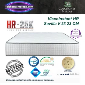 colchones viscoinstant hr sevilla v-23 23 cm con n&uacute;cleo HR 25K y viscoinstant de firmeza firme