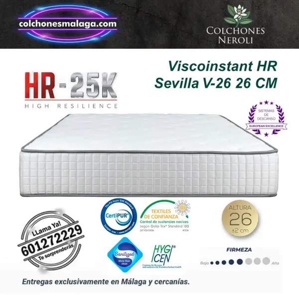 Colchones Viscoinstant HR Sevilla V-26 26 cm - Sublime