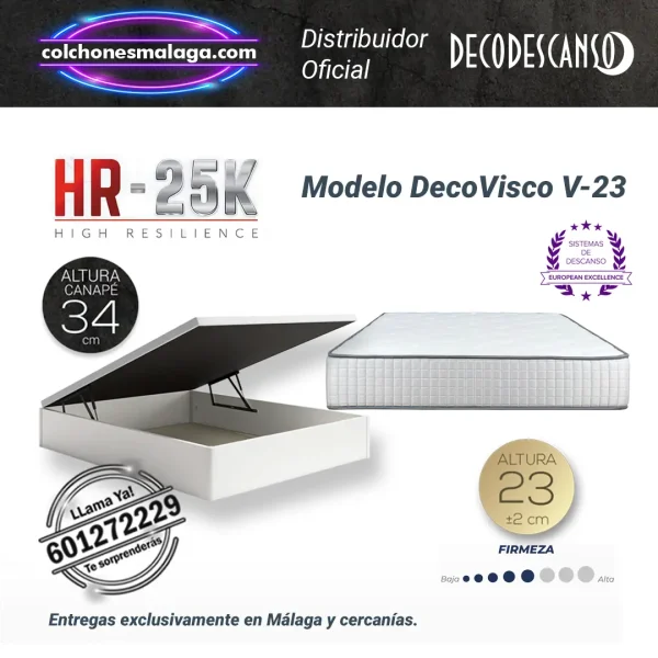Colchones viscoelasticos Decovisco V23 23 cm con canape abatible de Decodescanso