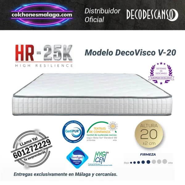colchones viscoelasticos decovisco v20 20cm economico