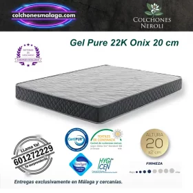 colchones gel pure 22k onix 20 cm con viscoelástica de gel y firmeza media