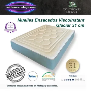 colchones muelles ensacados viscoinstant glaciar 31 cm con firmeza media y excelente ventilación natural