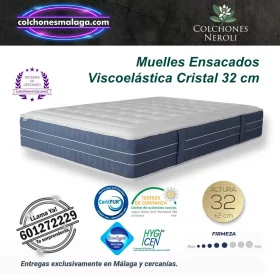 colchones muelles ensacados viscoelastica cristal 32 cm con firmeza media y muelles independientes