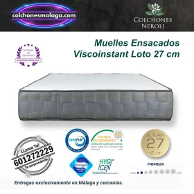 colchones muelles ensacados viscoinstant loto 27 cm con firmeza suave y muelles independientes