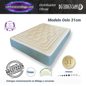 Colchones de muelles Oslo 31 cm, doble cara viscoinstant y tejido frío en una cara. Firmeza media y box perimetral firme