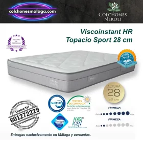 colchones viscoinstant hr topacio sport 28 cm en versión suave y extrafirme con núcleo HR 26K