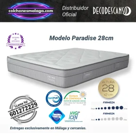 colchones viscoelasticos paradise 28 cm, con doble capa de viscoinstant y firmeza suave o extrafirme