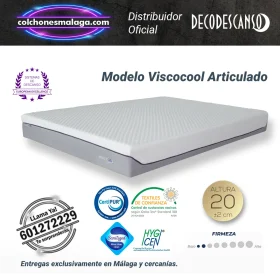 colchones viscocool articulado 20 cm con viscoelástica de soja y núcleo perfilado, firmeza suave