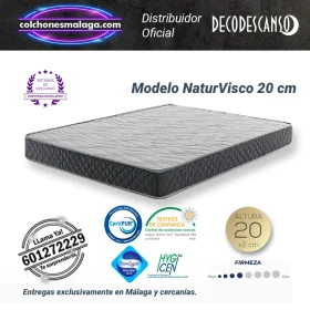 Colchones viscoelasticos naturvisco 20 cm con firmeza media, compacto y economico
