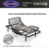 Electric motorised adjustable bed with motorised frame, tilting slats and lumbar reinforcement