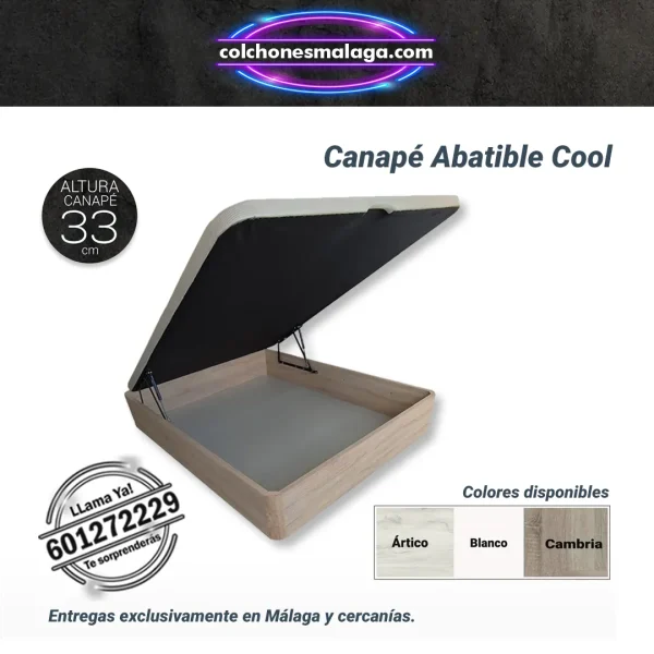 Oferta Canape abatible Cool de madera color blanco con tapa 3D y gran espacio de almacenaje