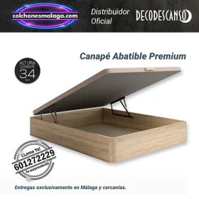 Oferta canape abatible premium 34cm con estructura resistente, tapa moderna y amplio espacio de almacenaje