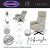 Sillon relax electrico giratorio Nebraska con 1 motor y tapizado en tela Bjorn 06