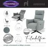Sillon relax electrico giratorio Filadelfia tapizado en tela Bjorn 06 con 2 motores