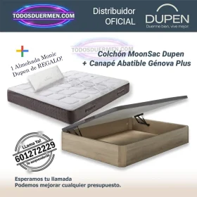 colchones de muelles MoonSac Dupen 27 cm con canape abatible Genova Plus y almohada Monic incluida de regalo