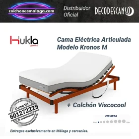 Camas articuladas electricas Kronos M Hukla con colchon Viscocool 20 cm viscoelástica de soja y motor silencioso.