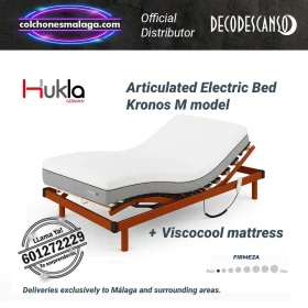 Electric adjustable beds Kronos M Hukla with Viscocool 20 cm soy-based viscoelastic and silent motor
