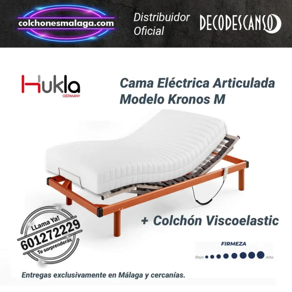 camas articuladas electricas kronos m hukla 5 planos con colchon viscoelastic 22 cm