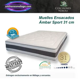 colchones muelles ensacados ambar sport 31 cm con firmeza media alta, recomendado para deportistas