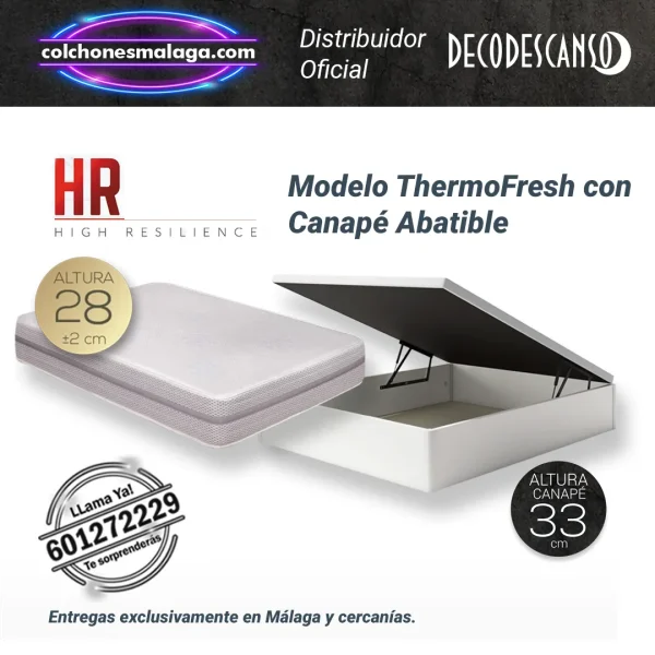 colchon HR THERMOFRESH decodescanso 28cm con canape abatible