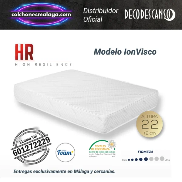 Colchones con nucleo hr ionvisco 22 cm - relajante