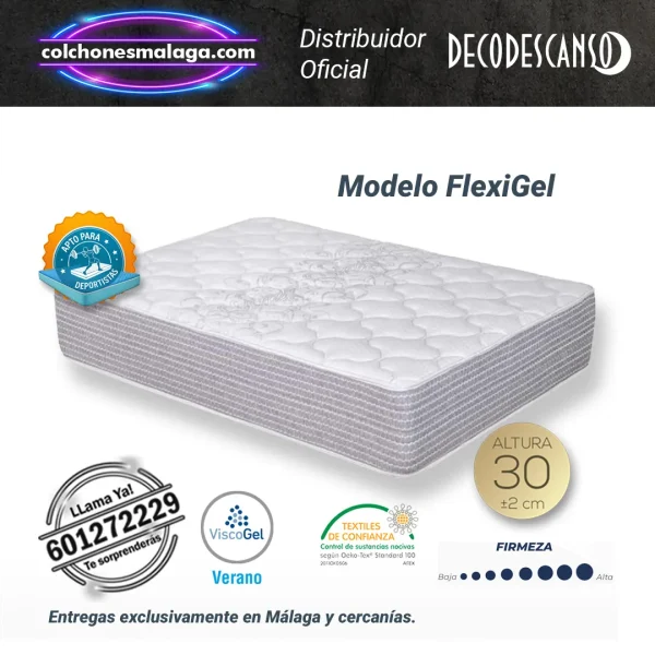 colchones de muelles ensacados Flexigel 30 cm con visco gel de alta densidad