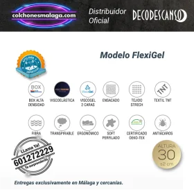 colchones de muelles ensacados Flexigel 30 cm con visco gel de alta densidad